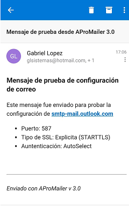 captura mail de prueba