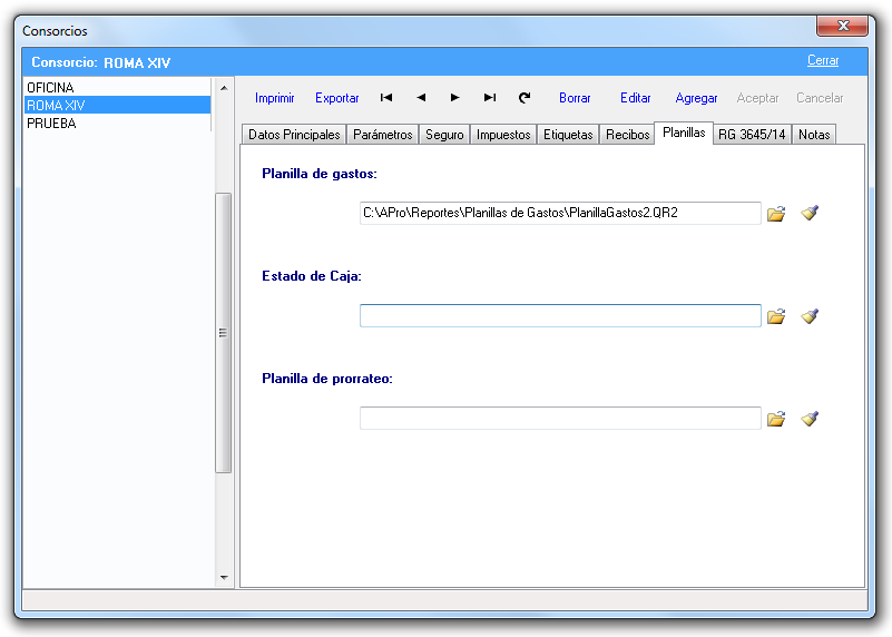 configurar planillas personalizadas