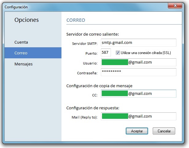 Configuración de correo APro Mailer y APro ME (GMail)