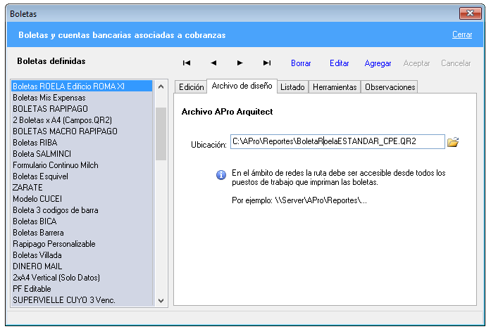 configuración de boleta 2